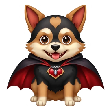Dog with a vampire Halloween costume  sticker