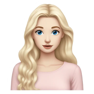 hot blonde girl blue eyes long flowy hair waist pastel pink longsleeve detective pale skin stunning ethereal makeup eyelashes sticker