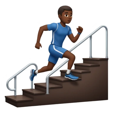 black man running upstairs sticker
