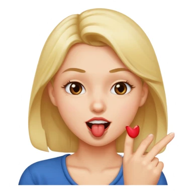 Finger biting flirty face sticker