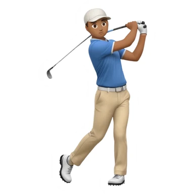 Animation of a golfer hitting a ball sticker