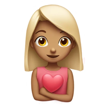 shy girl with hearts around sticker