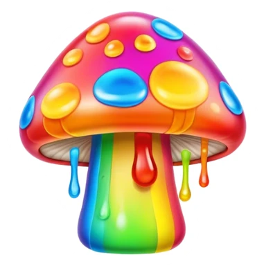 gummy neon rainbow melting mushroom  sticker