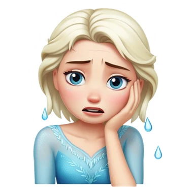 Elsa crying because she hurt her knee sticker
