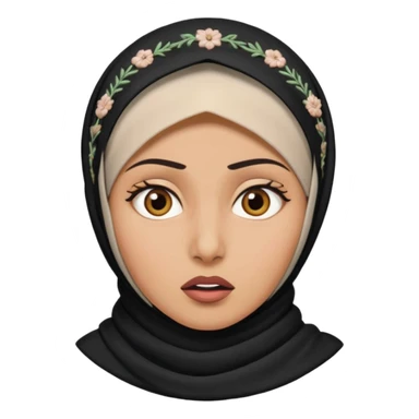 muslim woman with shocked eyes sticker
