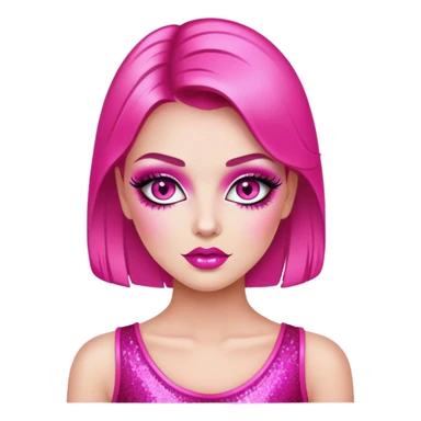 hot pink glitter sparkles babe girl makeup diva brat sticker