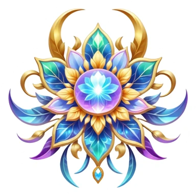 Epic divine legendary celestial flowery complex detailed iridescent aesthetic-scenery-Decorations sticker