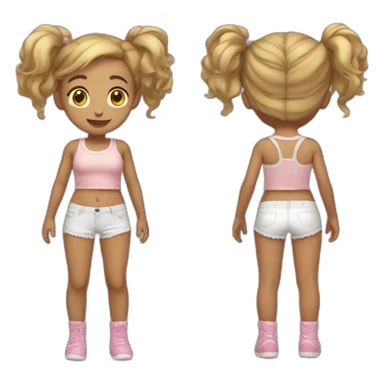 upperbody female young child girl light skin boyshorts cute adorable sweet sticker