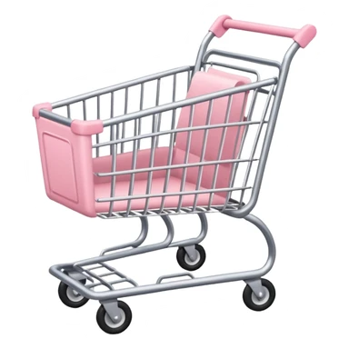 make shopping cart with soft pink tones. sticker