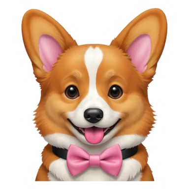 Corgi with black bow tie, half body sticker