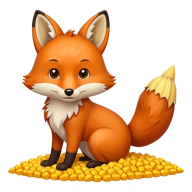 fox pooping corn sticker