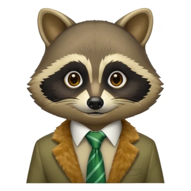 waitor racoon green tie sticker