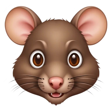 la cabeza de una rata con los dos ojos apuntando hacia la derecha, hazlo en estilo emoji de iphone sticker