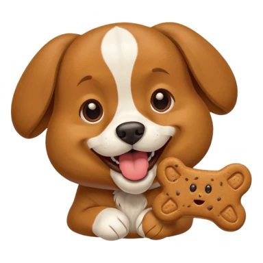 dog biting dog treat sticker