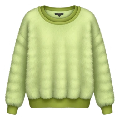 Green pistachio color crop top fluffy sweater sticker