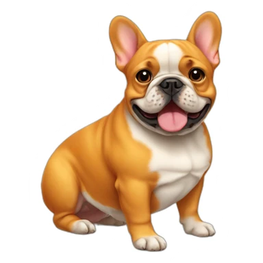 orange fat french bulldog old sticker