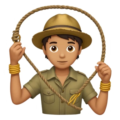 Boy + holding rope,Jungle Explorers. sticker