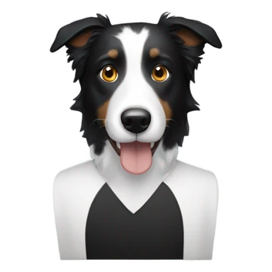a man with a Black and White Border Collie
 sticker