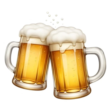 two beer mugs clinking together in a toast sticker
