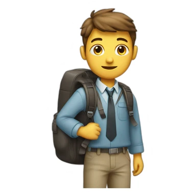 schoolboy with bag sticker