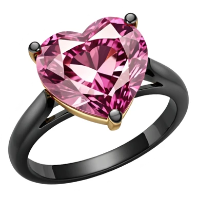 Pink Diamond heart gold ring sticker