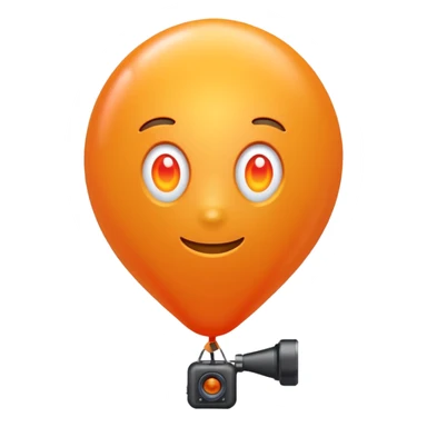 A balloon with a thermal camera effect, orange color sticker