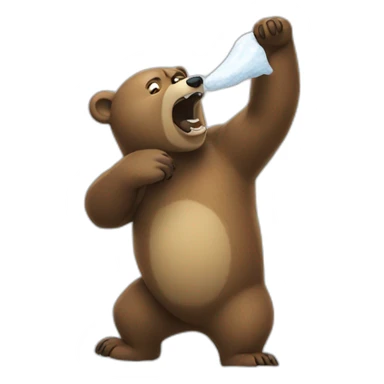 bear snorting illegal snow sticker