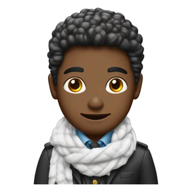 Joven tomando granizado con traje de nieve bufanda y joyas  sticker