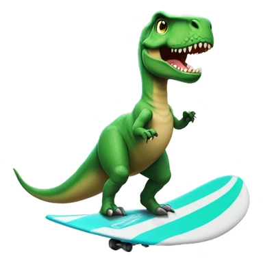t-Rex wearing a tutu on a surfboard sticker