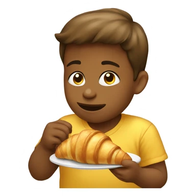 Child eating croissant sticker