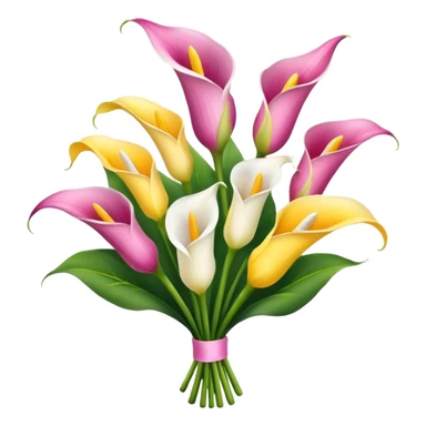 calla lily flower multicolor bouquet sticker