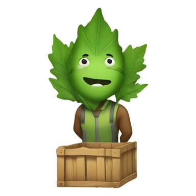 crate a pic of a leaf man. sticker