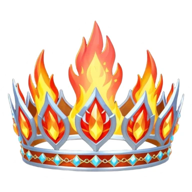 fantasy magic tiara of fire and ash low poly sticker