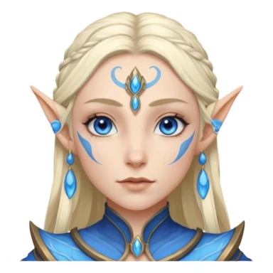ESO female water elf with scale skin warrior with lashes and earrings sticker