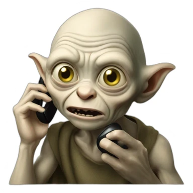 gollum calling at the phone sticker