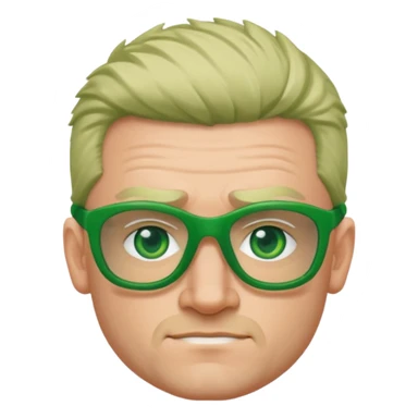 irish rugby player with skin head hair and green glasses sticker
