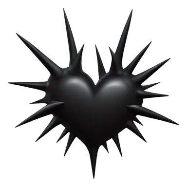 Black heart with thorns around it sticker