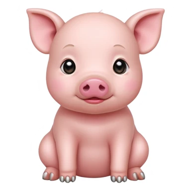 white baby pig sticker