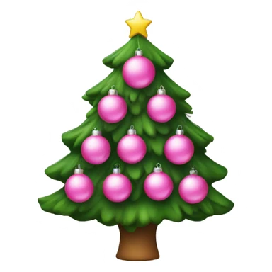 christmas tree with pink ornaments  sticker
