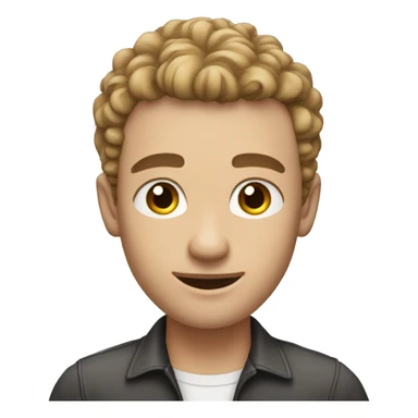 a man with blue eyes, short stubble, buzzcut hairstyle with curls on top of the head
 sticker