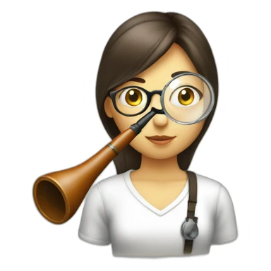 argentine girl magnifying glass and pipe sticker