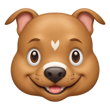 light brown pocket bully facing forwards, head and shoulders. smiling sticker