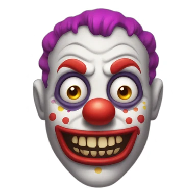 scary clown with colorful hair sticker