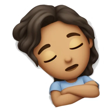 Sleepy girl, brunet on the bed sticker