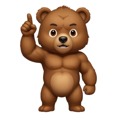 Crea a un oso señalando abajo sticker