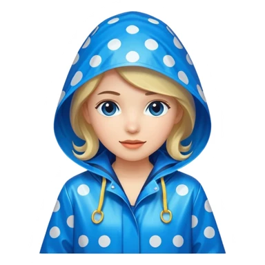 blue polka dot raincoat sticker