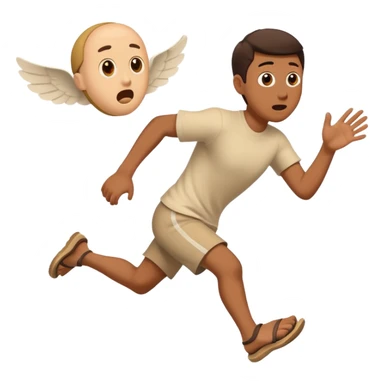 Running away from flying sandal sticker