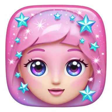 The glittering flashes of sparkles of pink color sticker