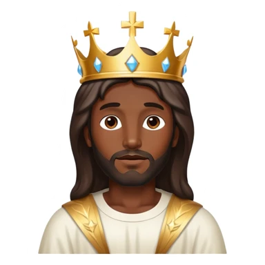 Dark skin christ Jesus with shiny heavenly crown sticker