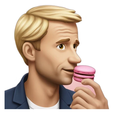 Macron qui mange un macaron ￼ sticker